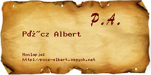 Pöcz Albert névjegykártya